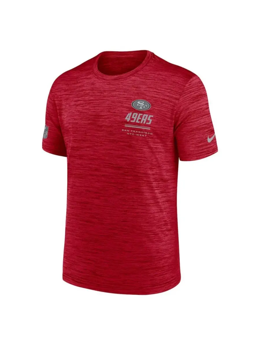 Футболка Nike San Francisco 49ers Sideline Double Covered Dri-FIT Velocity — изображение 2 из 5, алый