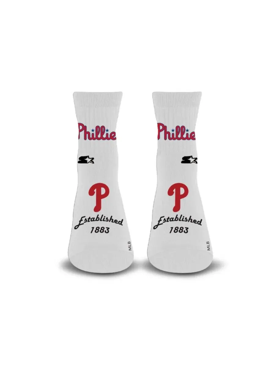 Носки с принтом команды Philadelphia Phillies, модель Established Stencil Quarter Socks Starter — изображение 1 из 1, белый