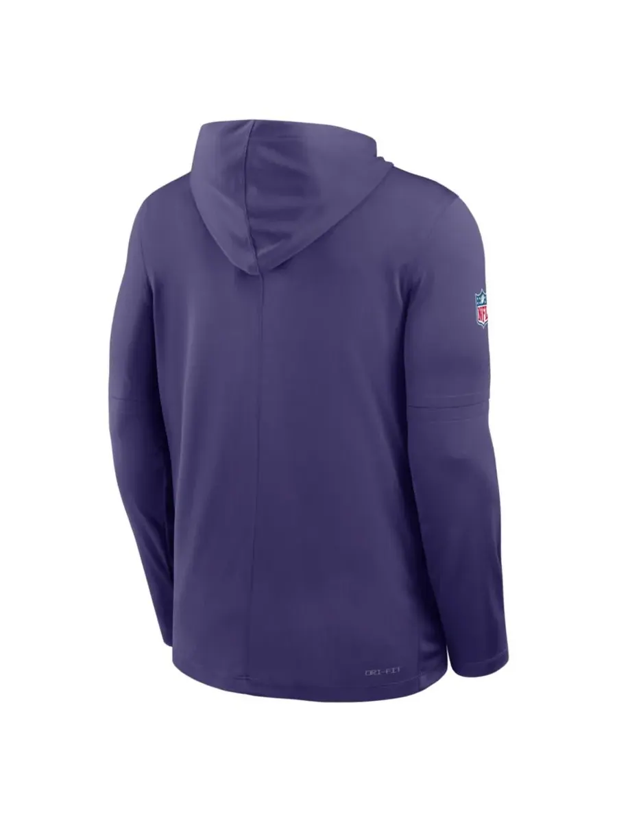 Nike Мужская фиолетовая толстовка с длинными рукавами Baltimore Ravens Sideline Pure Performance — изображение 2 из 2