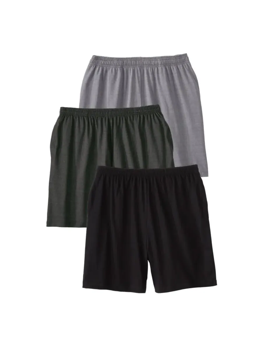 Комплект из 3 легких трикотажных шорт больших размеров KingSize, Assorted Tonal — изображение 1 из 4