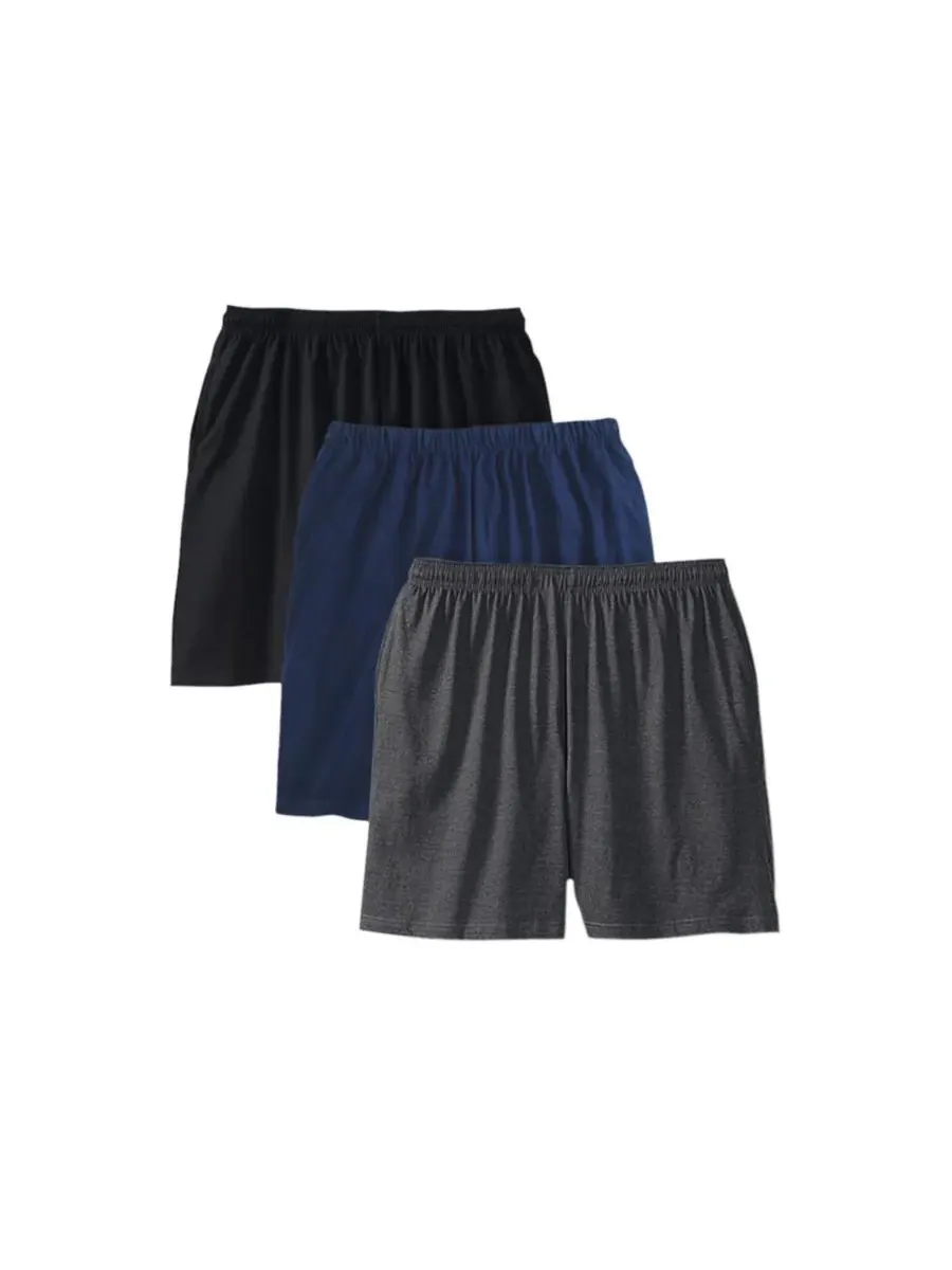 Комплект из 3 легких трикотажных шорт больших размеров KingSize, Assorted Basic — изображение 1 из 3