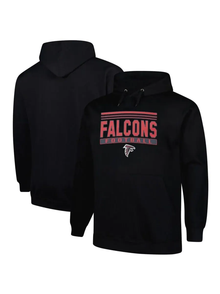 Fanatics Мужская черная толстовка с капюшоном Atlanta Falcons Big Tall Pop — изображение 1 из 3, черный
