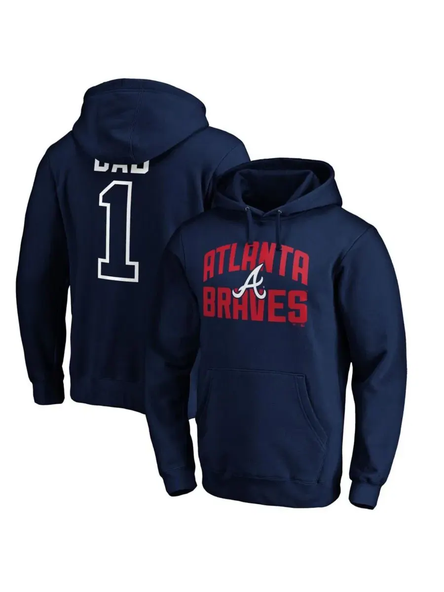 Мужская темно-синяя толстовка с капюшоном Atlanta Braves ко Дню отца #1 Dad Fanatics — изображение 1 из 1, темно-синий