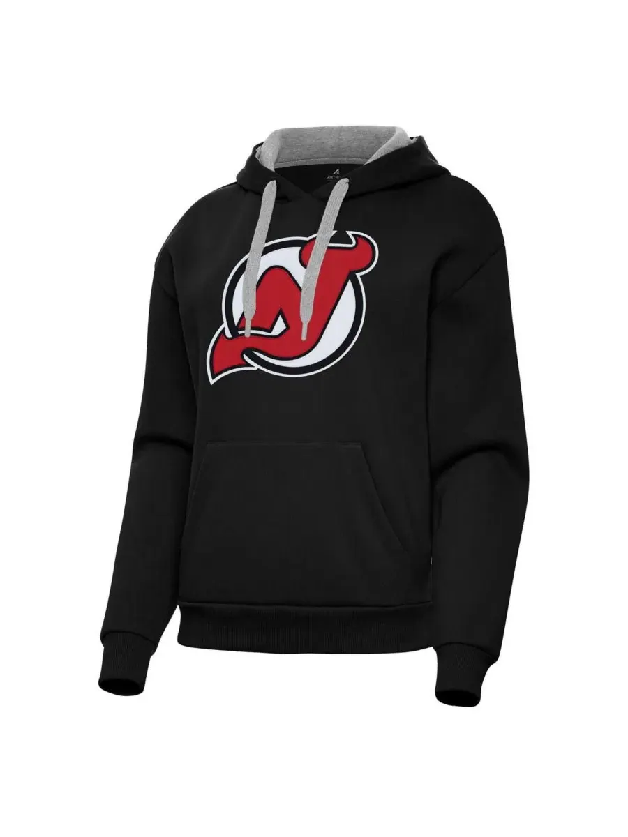Женская черная толстовка с капюшоном New Jersey Devils Victory Antigua — изображение 1 из 1, черный