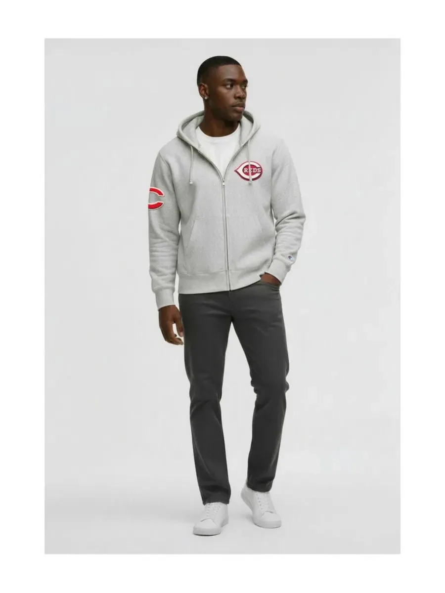 Худи с полной застежкой-молнией Champion Reverse Weave Chenille Full-Zip — изображение 1 из 3, серый