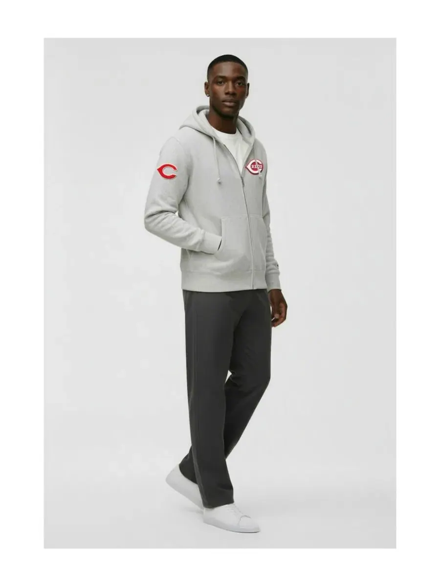 Худи с полной застежкой-молнией Champion Reverse Weave Chenille Full-Zip — изображение 2 из 3, серый