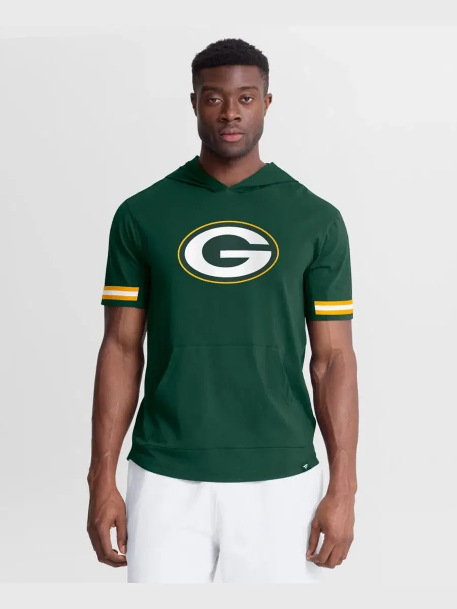 Футболка с капюшоном с коротким рукавом Green Bay Packers Optimal Play Fanatics — изображение 1 из 4, зеленый желтый