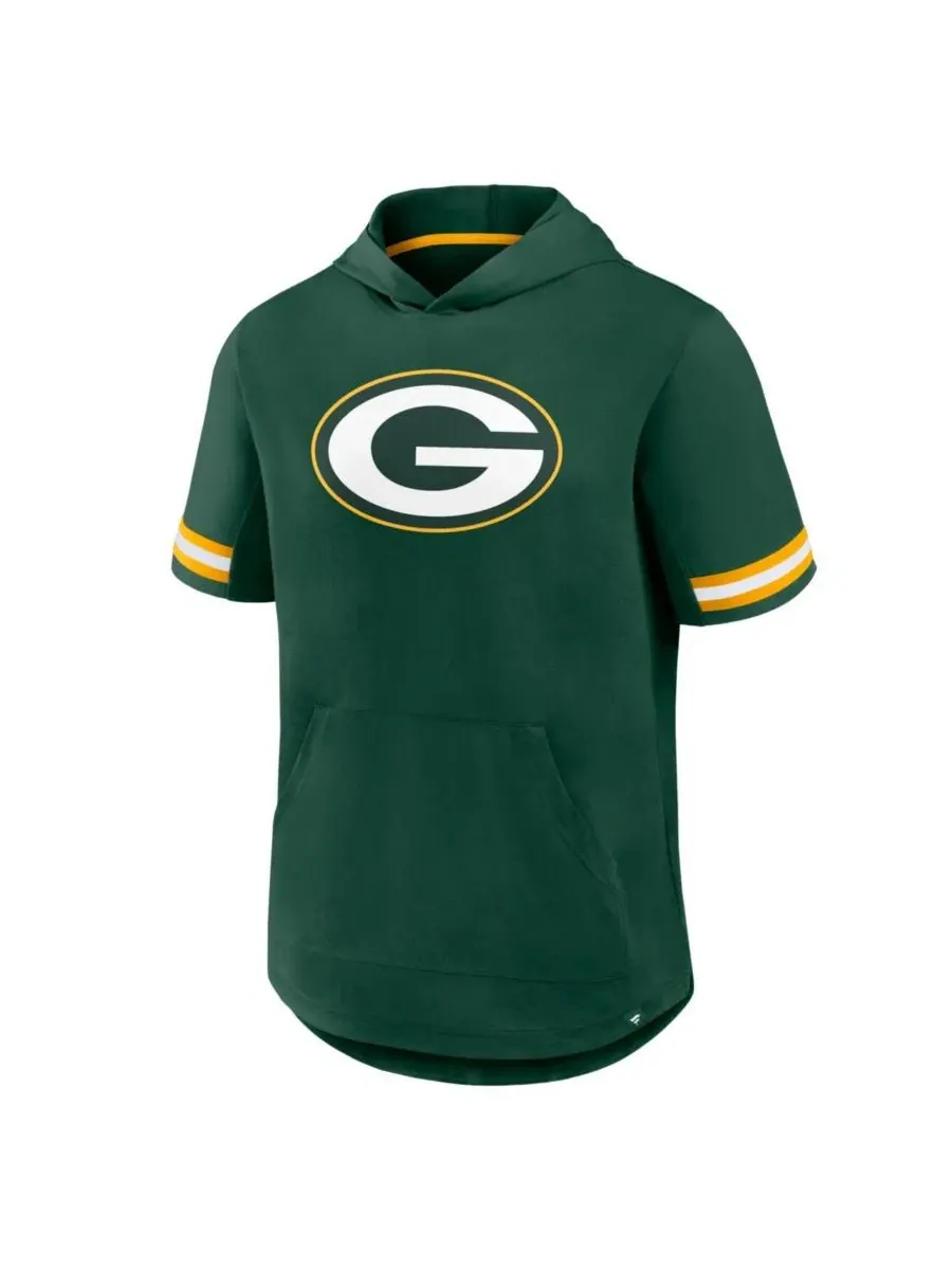 Футболка с капюшоном с коротким рукавом Green Bay Packers Optimal Play Fanatics — изображение 2 из 4, зеленый желтый