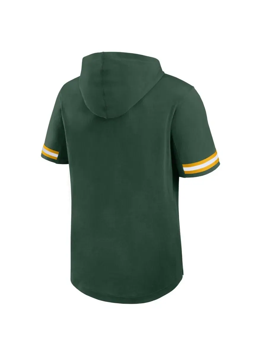 Футболка с капюшоном с коротким рукавом Green Bay Packers Optimal Play Fanatics — изображение 3 из 4, зеленый желтый