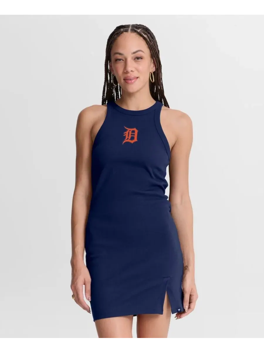 Платье без рукавов с принтом Detroit Tigers Tri-Blend Ribbed Sleeveless Dress Fanatics — изображение 1 из 3, темно-синий