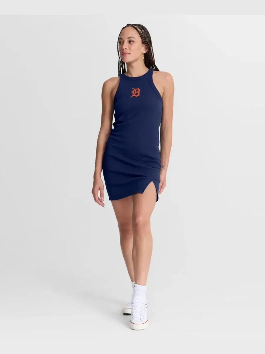 Платье без рукавов с принтом Detroit Tigers Tri-Blend Ribbed Sleeveless Dress Fanatics — изображение 3 из 3, темно-синий