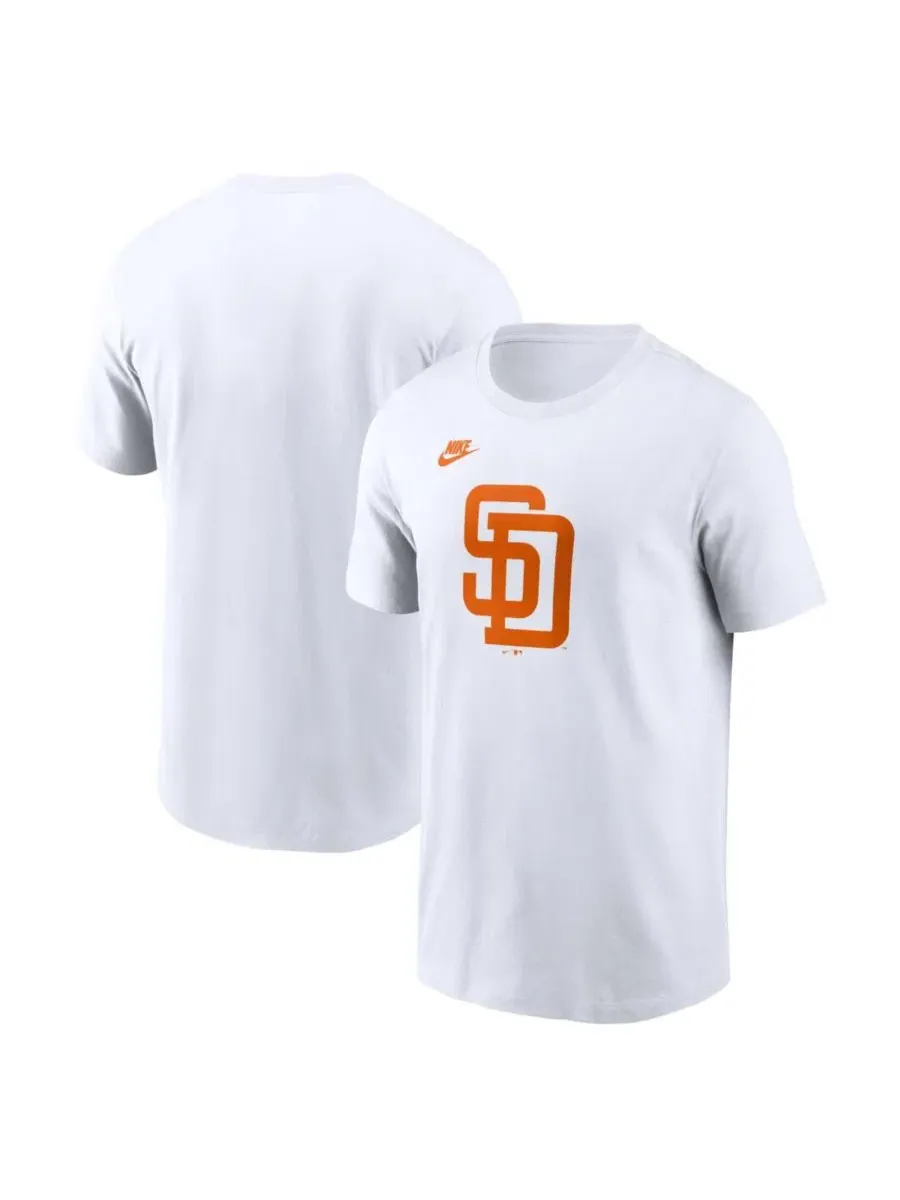 Футболка с винтажным логотипом San Diego Padres Cooperstown Collection Nike — изображение 1 из 3, белый