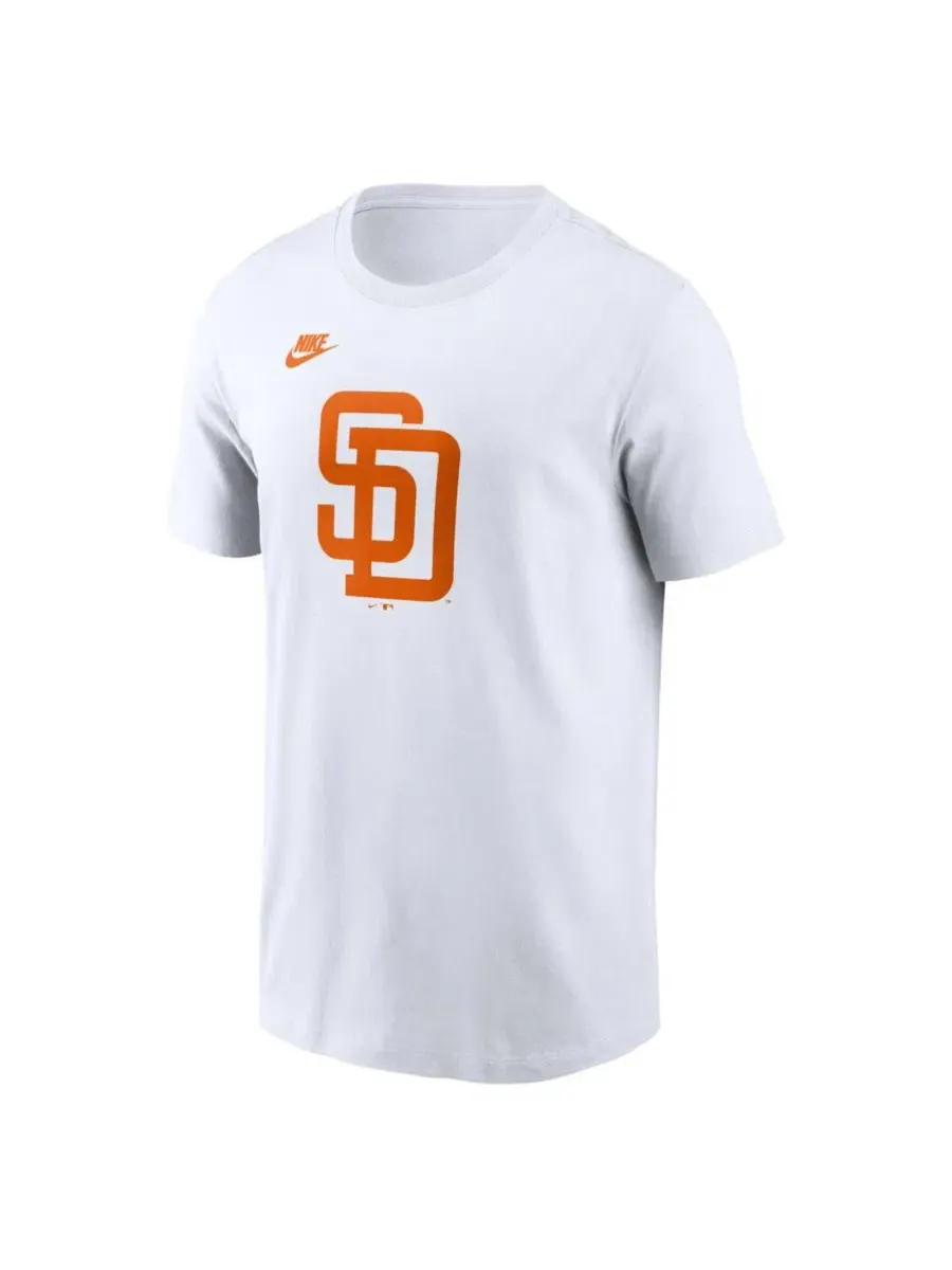 Футболка с винтажным логотипом San Diego Padres Cooperstown Collection Nike — изображение 3 из 3, белый