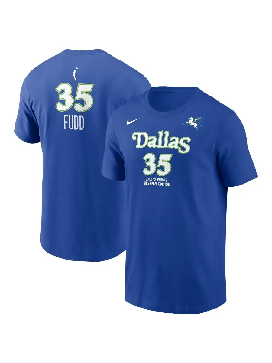 Футболка с принтом Azzi Fudd Dallas Wings Rebel Edition Name & Number Nike — изображение 1 из 3, синий