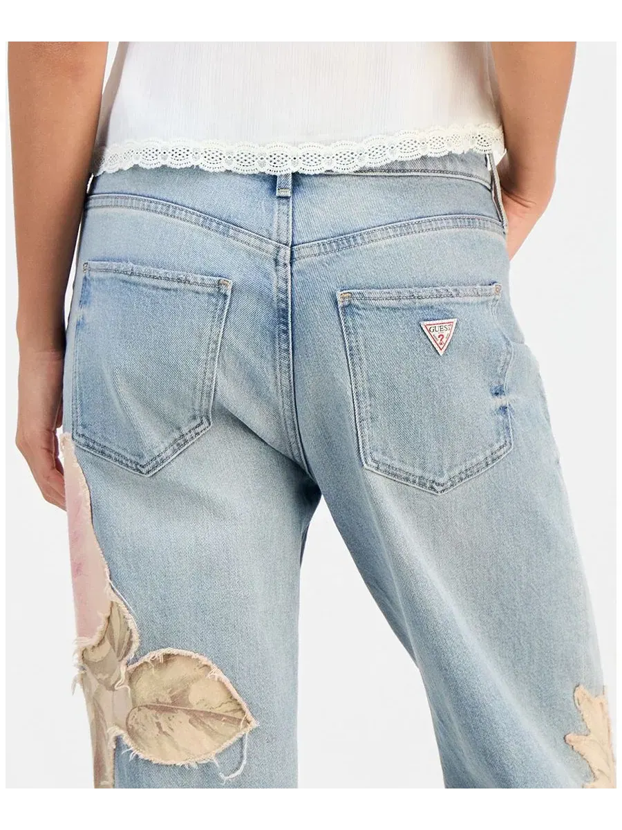 Джинсы с цветочными аппликациями Rey Floral Appliqué GUESS, Winslow Wash — изображение 6 из 9