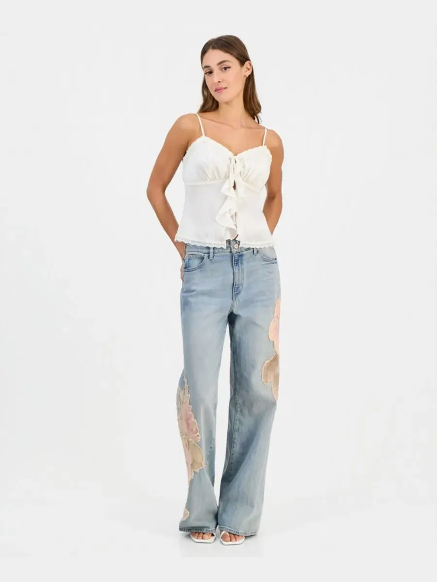 Джинсы с цветочными аппликациями Rey Floral Appliqué GUESS, Winslow Wash — изображение 7 из 9
