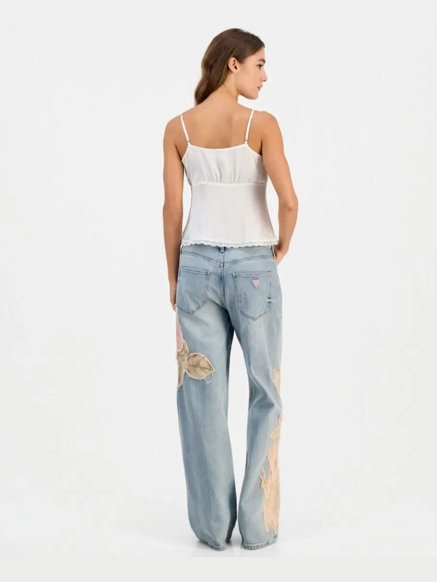 Джинсы с цветочными аппликациями Rey Floral Appliqué GUESS, Winslow Wash — изображение 9 из 9