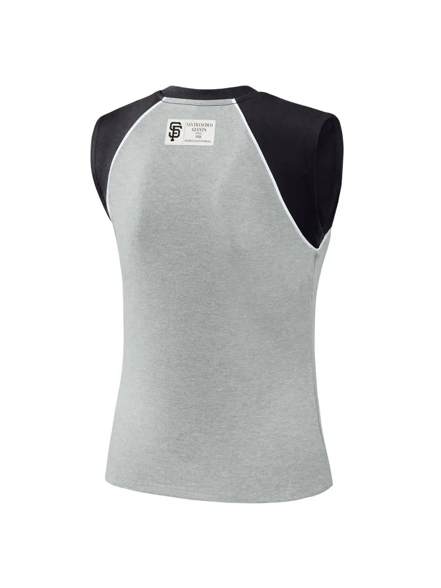 Женский топ-безрукавка с укороченным кроем и регланом Heather Gray San Francisco Giants WEAR by — изображение 3 из 4, серый