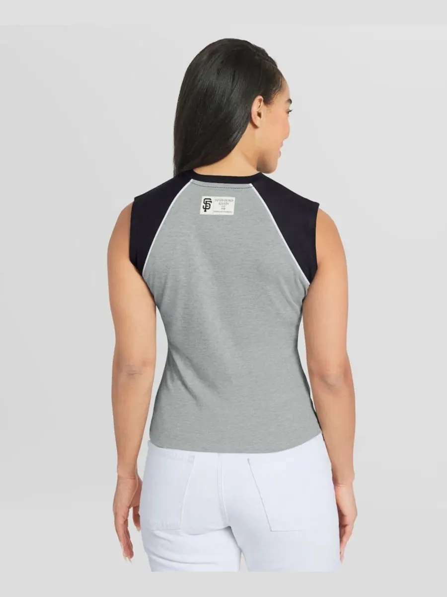 Женский топ-безрукавка с укороченным кроем и регланом Heather Gray San Francisco Giants WEAR by — изображение 4 из 4, серый