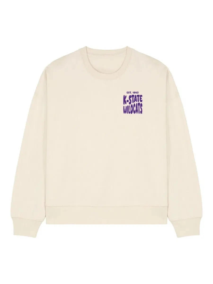 Женский свитшот с флисовой подкладкой Kansas State Wildcats Cloud Uscape Apparel — изображение 2 из 3, бежевый