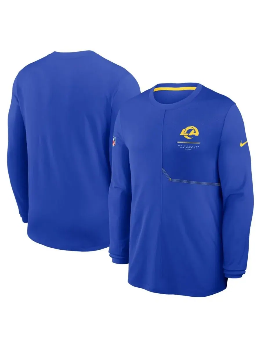 Футболка с длинным рукавом Nike Los Angeles Rams Sideline Coaches UV Dri-FIT — изображение 1 из 3, королевский