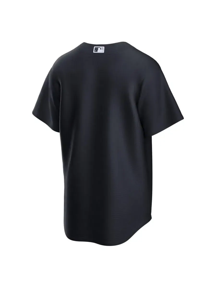 Мужская бейсбольная джерси с коротким рукавом New York Yankees Alternate Replica Nike — изображение 3 из 3, темно-синий серый