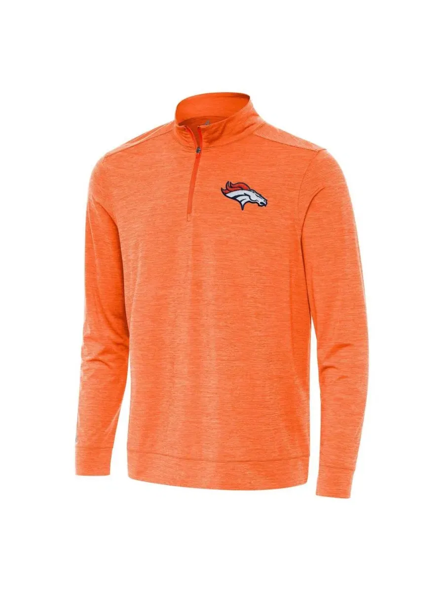 Топ с четверть-застежкой Denver Broncos с длинным рукавом Antigua — изображение 1 из 1, оранжевый