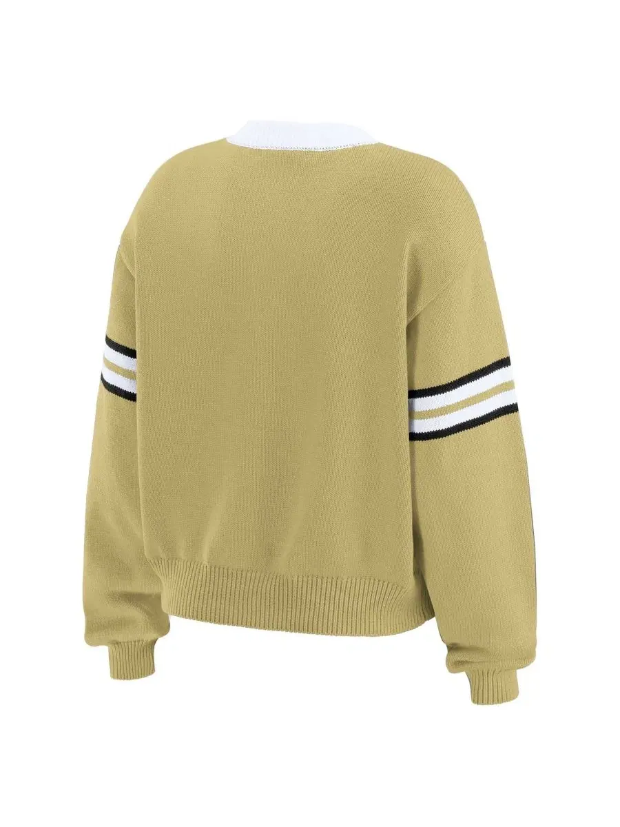 Женский свитер с кружевной шнуровкой Colorado Buffaloes Gold WEAR by Erin Andrews — изображение 3 из 4, золото