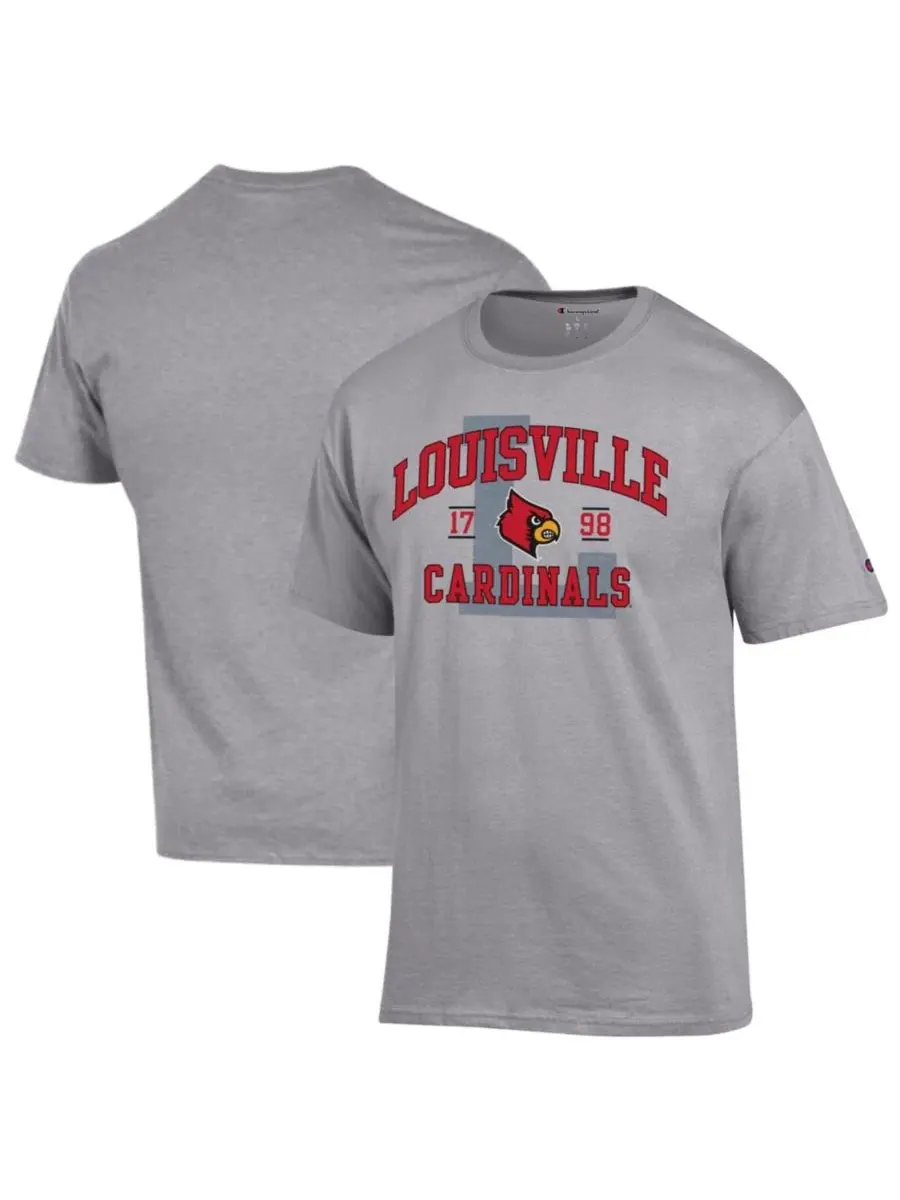 Футболка с коротким рукавом Varsity Louisville Cardinals Champion — изображение 1 из 3, серый
