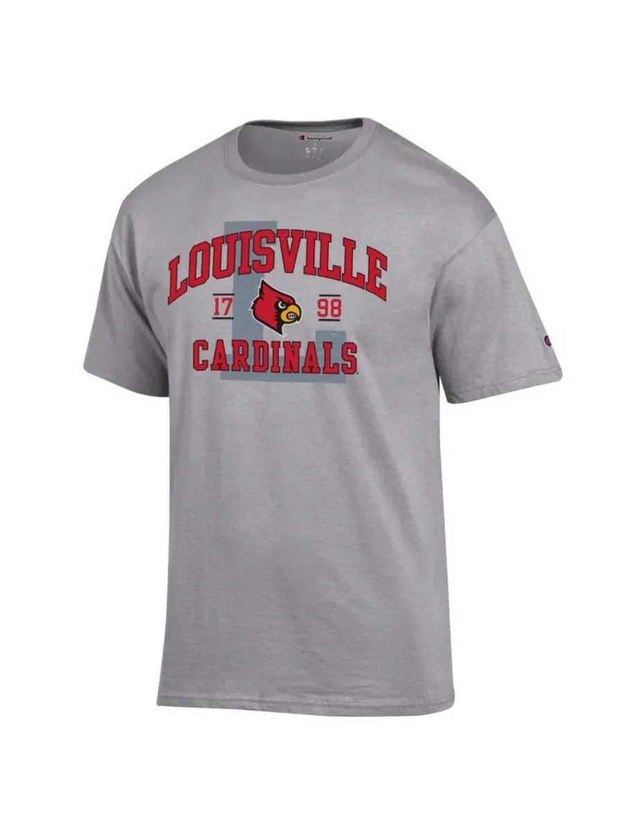 Футболка с коротким рукавом Varsity Louisville Cardinals Champion — изображение 2 из 3, серый
