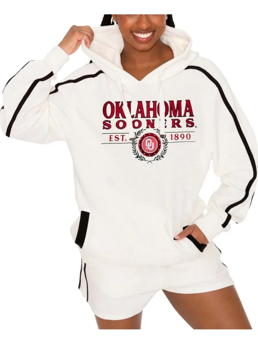 Женский комплект из худи и шорт с принтом Oklahoma Sooners Gameday Couture — изображение 1 из 5, бежевый