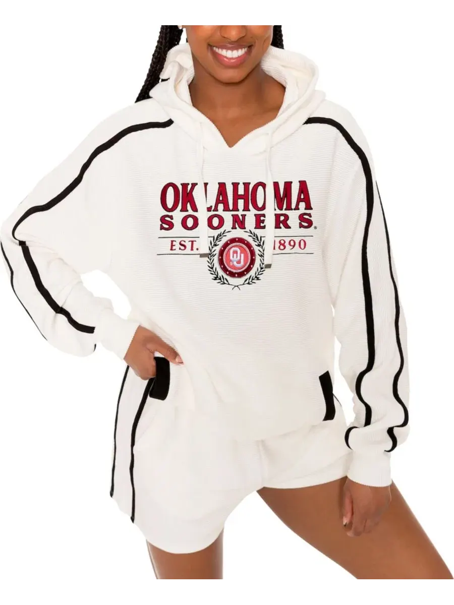 Женский комплект из худи и шорт с принтом Oklahoma Sooners Gameday Couture — изображение 4 из 5, бежевый