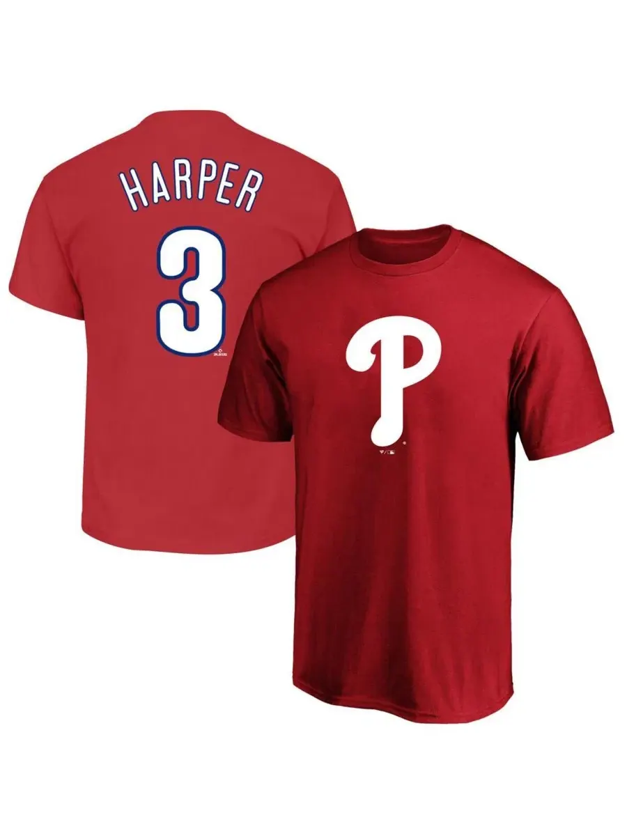 Футболка с длинным рукавом Bryce Harper Red Philadelphia Phillies Fanatics — изображение 1 из 3, красный