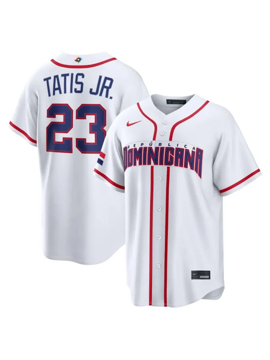 Джерси Nike Fernando Tatis Jr. White Dominican Republic Baseball 2026 World Baseball Classic Stadium — изображение 1 из 3