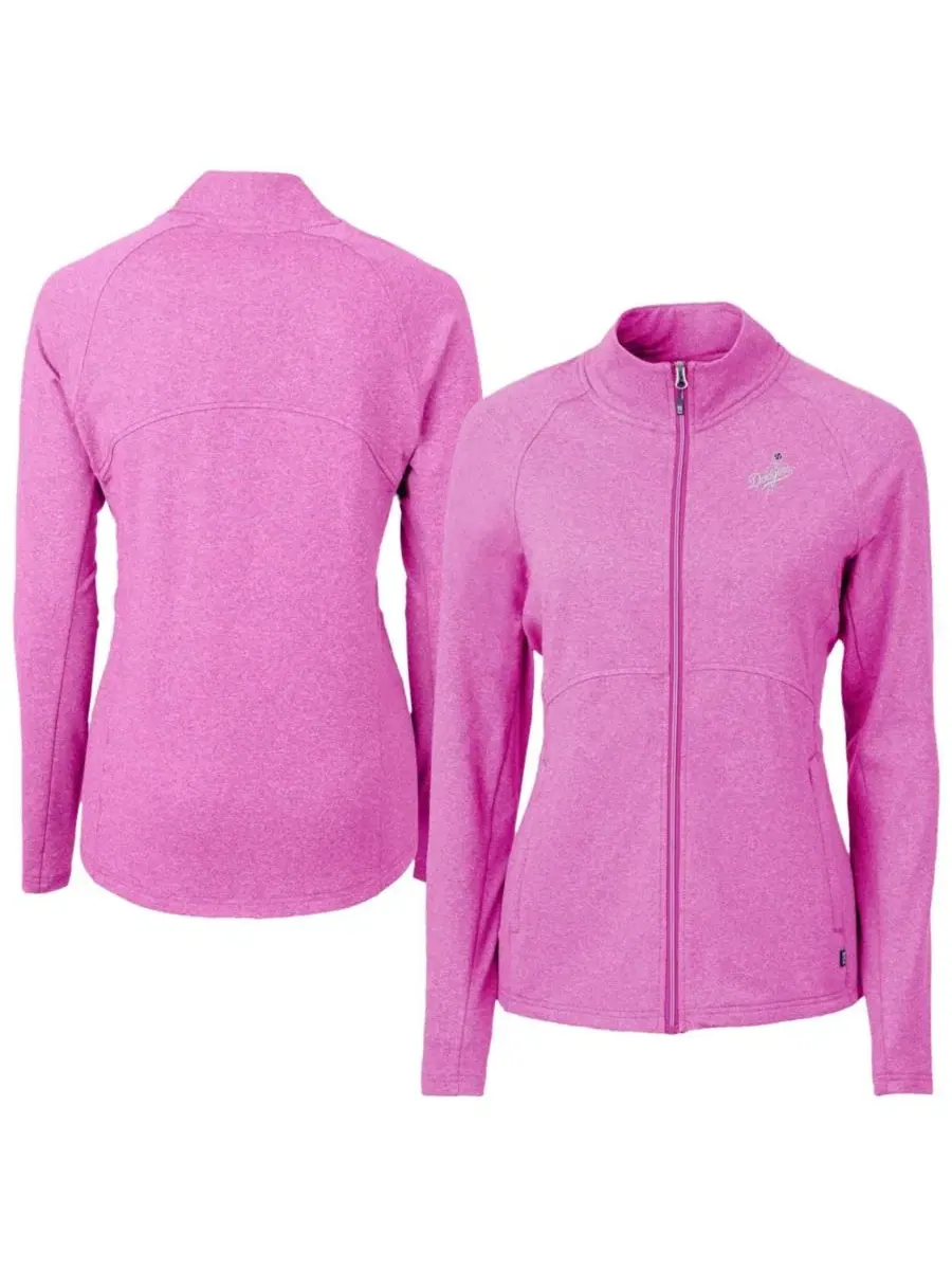 Женская куртка-бомбер с принтом, модель Raglan Adapt Eco Knit Heather Full-Zip Jacket Cutter & Buck — изображение 1 из 3