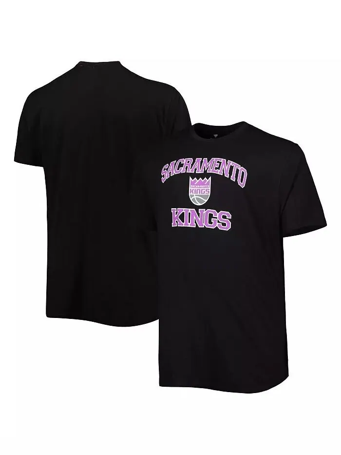 Мужская черная футболка Sacramento Kings Big and Tall Heart and Soul Profile — изображение 1 из 3