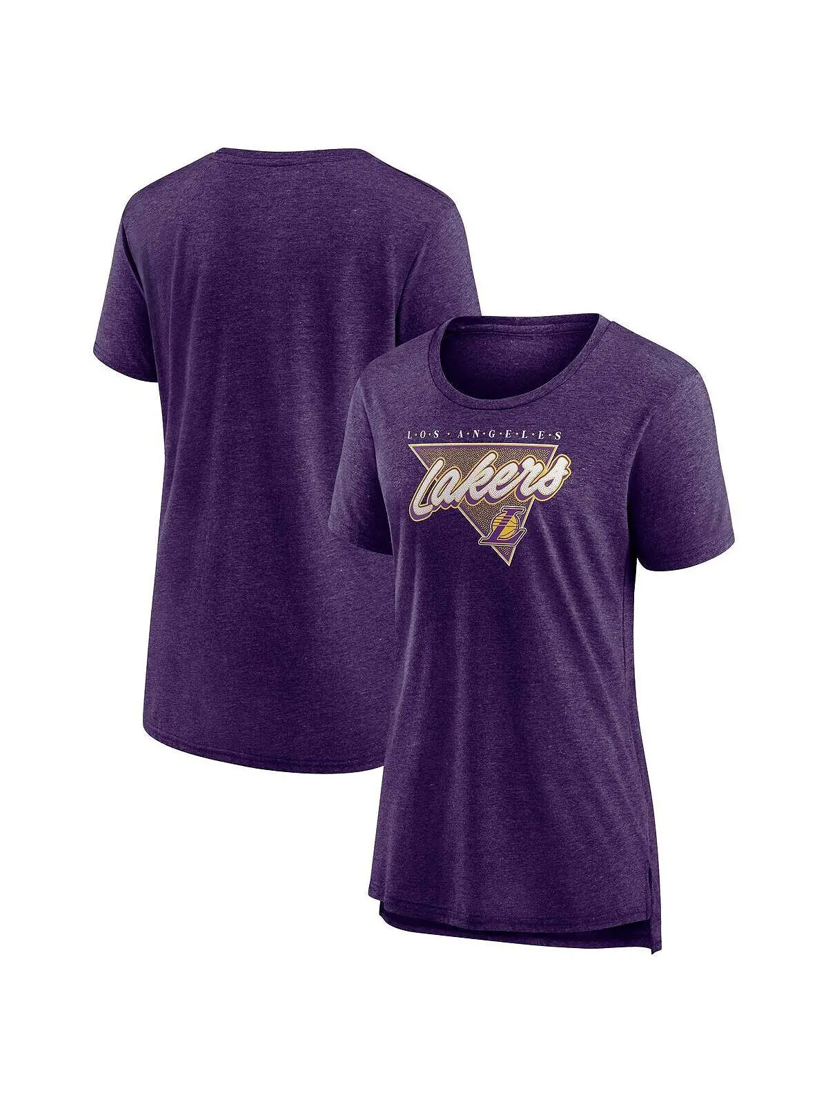 Женская фиолетовая футболка с логотипом Los Angeles Lakers True Classics Tri-Blend Fanatics — изображение 1 из 3, фиолетовый