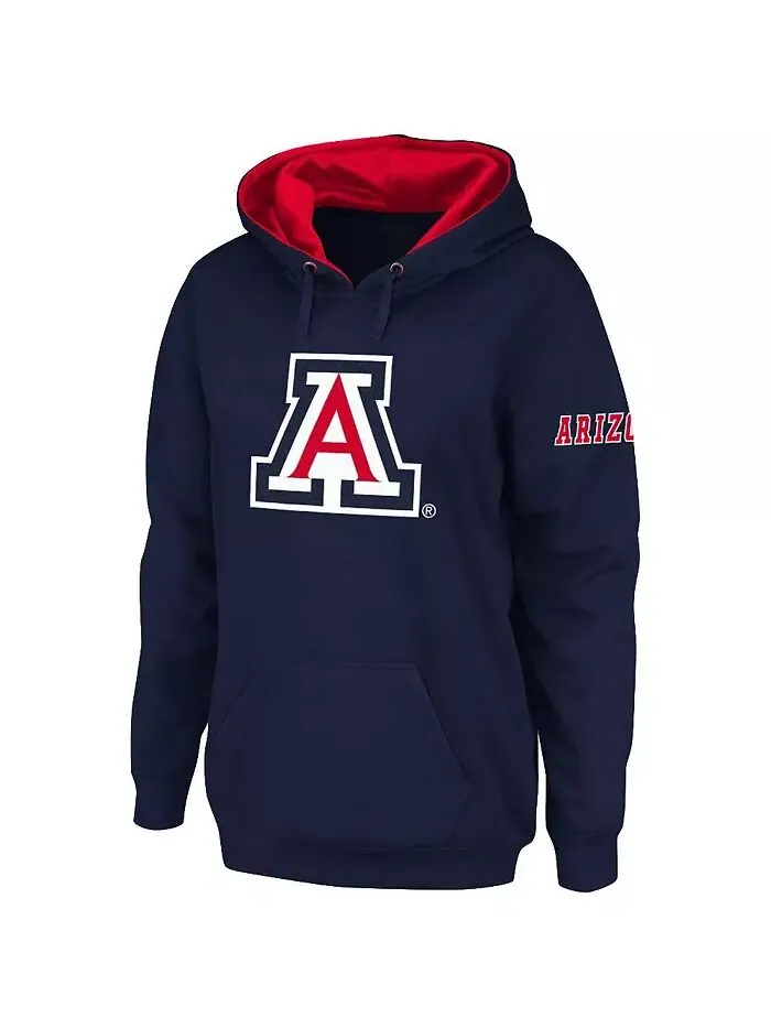 Женская темно-синяя толстовка с капюшоном Arizona Wildcats с большим логотипом Stadium Athletic — изображение 1 из 5