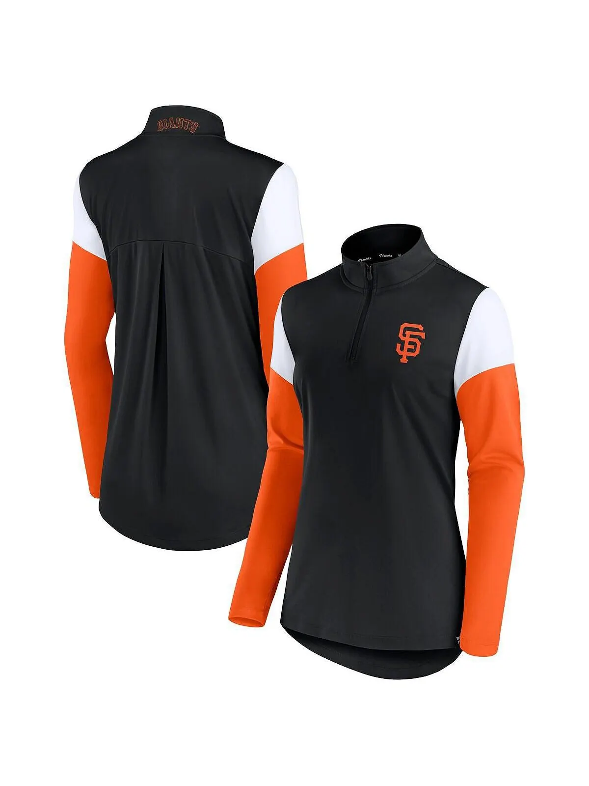 Женская черно-оранжевая флисовая куртка San Francisco Giants с молнией на четверть Fanatics