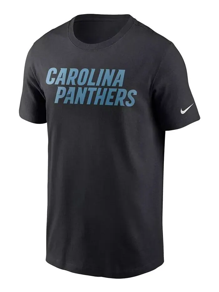 Мужская черная футболка с надписью Carolina Panthers Team Nike — изображение 2 из 3