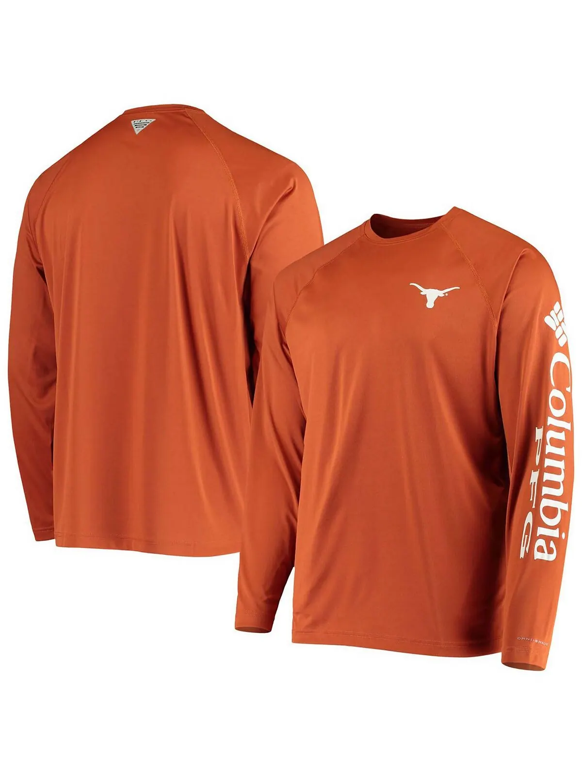 Мужская футболка с длинным рукавом pfg burnt orange texas longhorns terminal tackle omni-shade — изображение 1 из 3