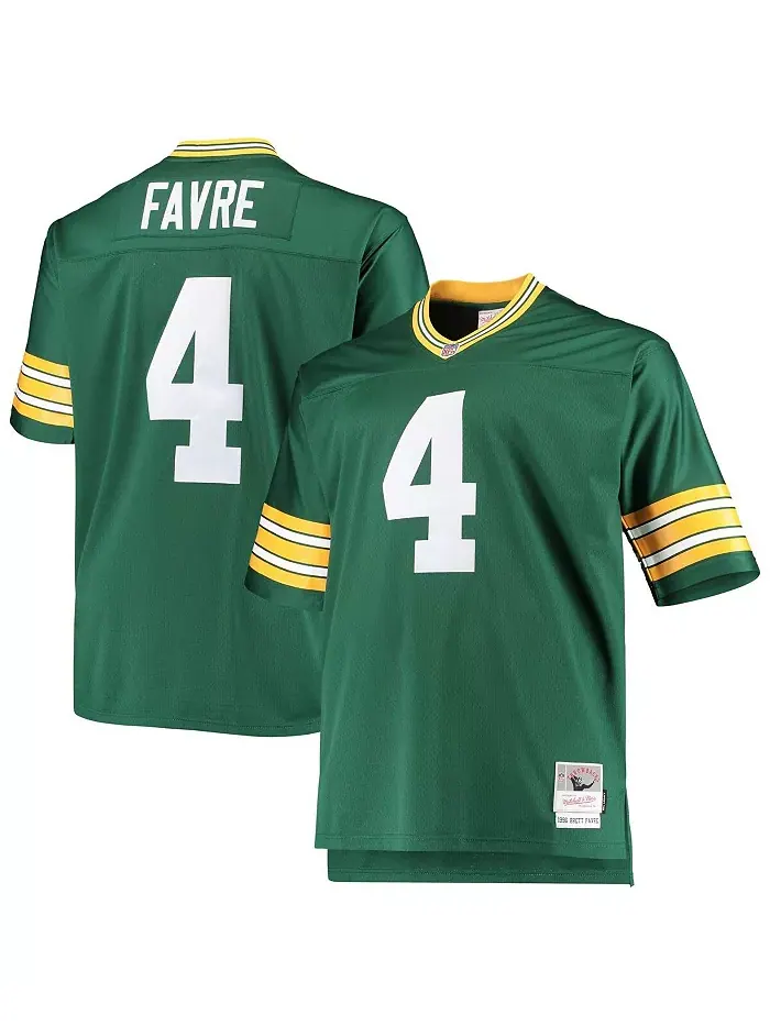 Мужская реплика джерси Brett Favre Green Green Bay Packers 1996 года для высоких и полных, вышедшая — изображение 1 из 3