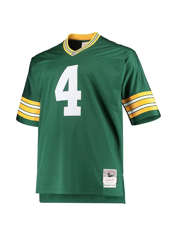 Мужская реплика джерси Brett Favre Green Green Bay Packers 1996 года для высоких и полных, вышедшая — изображение 3 из 3