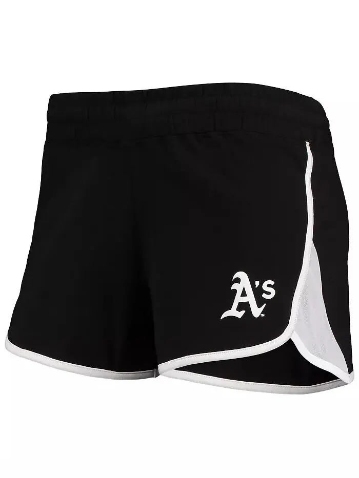 Черные женские эластичные шорты из френч терри Oakland Athletics New Era — изображение 2 из 3