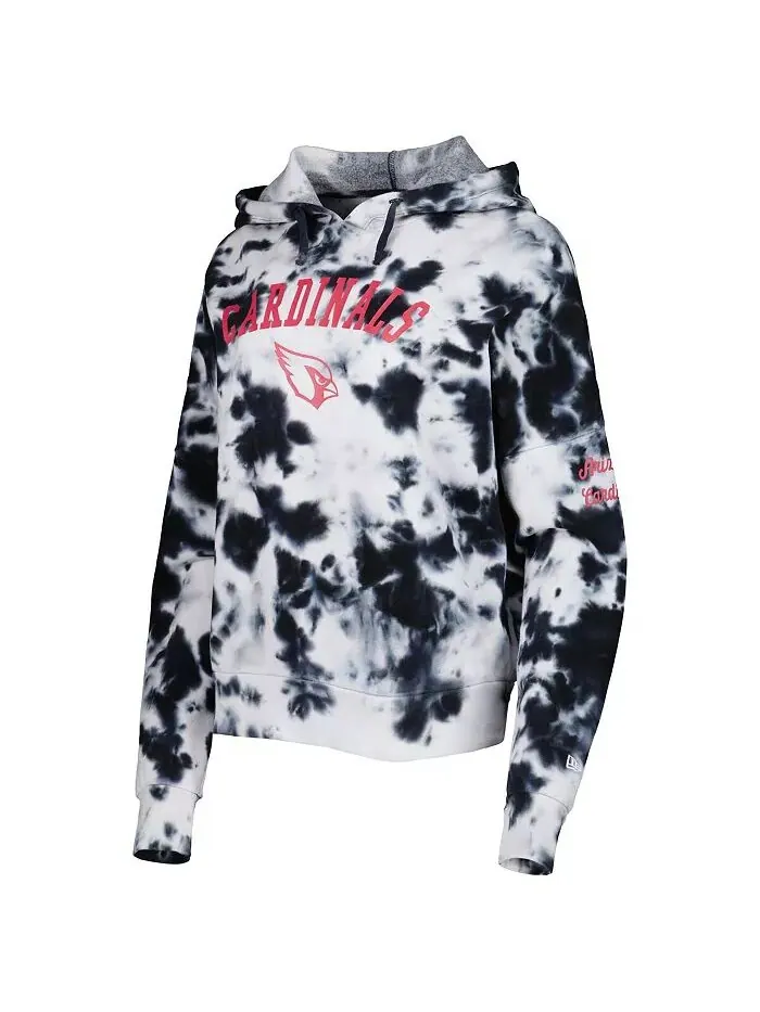 Женская черная флисовая толстовка с капюшоном Arizona Cardinals Cloud Dye New Era — изображение 2 из 2