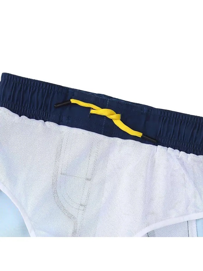 Мальчиковые плавки для плавания Board Shorts с 4-сторонней растяжкой, быстросохнущие, с сетчатой — изображение 6 из 10