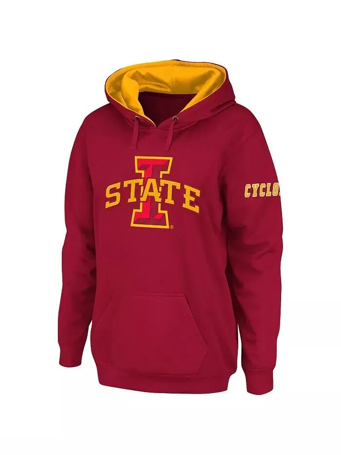 Женский пуловер с капюшоном и большим логотипом Cardinal Iowa State Cyclones Stadium Athletic — изображение 1 из 3