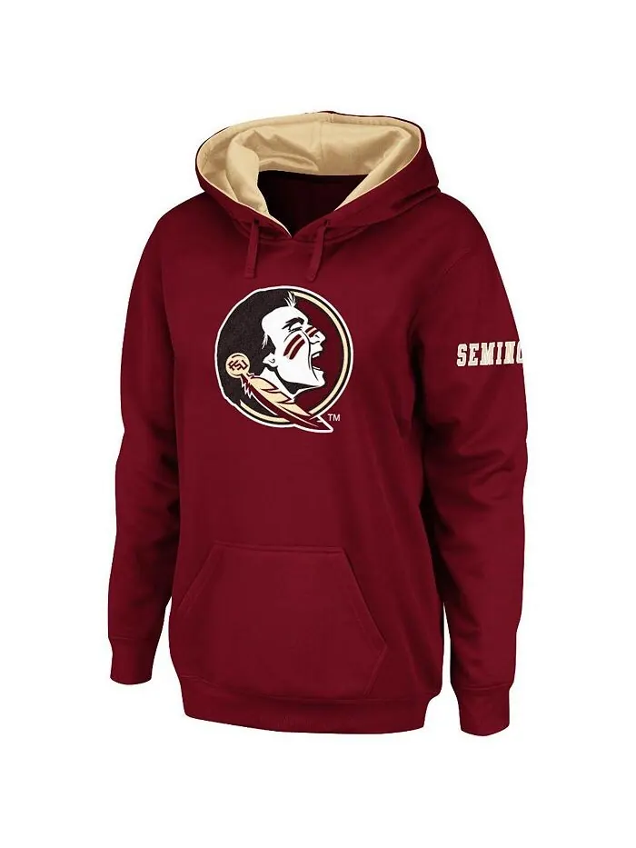 Женский гранатовый пуловер с капюшоном и большим логотипом Florida State Seminoles Stadium Athletic — изображение 1 из 2