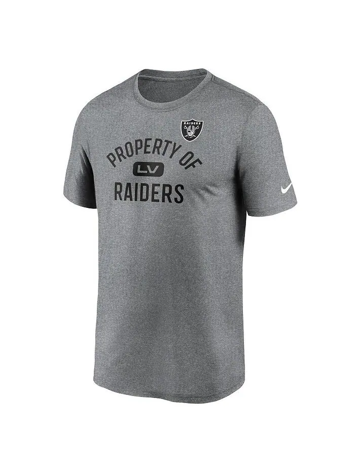Мужская темно-серая футболка Las Vegas Raiders Property Of Legend Performance Nike — изображение 2 из 3, темно-серый
