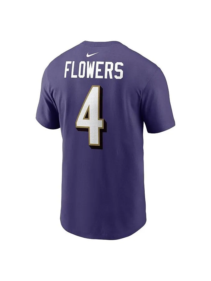 Мужская фиолетовая футболка Zay Flowers Baltimore Ravens с именем и номером игрока Nike — изображение 2 из 3, фиолетовый